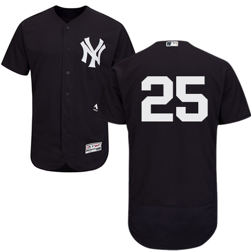 Yankees #25 Gleyber Torres Navy Blue Flexbase Authentic Collection Stitched MLB Jersey Yankees #25 Gleyber Torres Navy Blue Flexbase Authentic Collection Stitched MLB Jersey