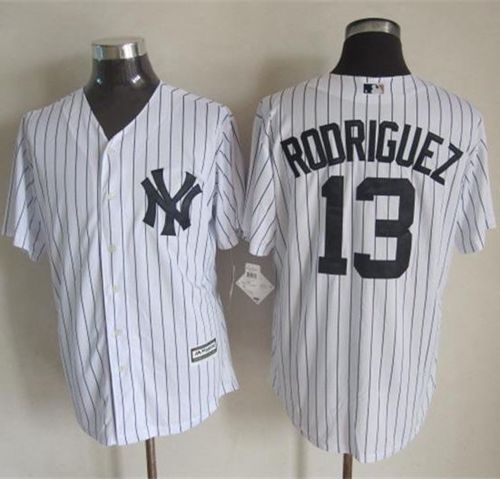 Yankees #13 Alex Rodriguez White Strip New Cool Base Stitched MLB Jersey Yankees #13 Alex Rodriguez White Strip New Cool Base Stitched MLB Jersey