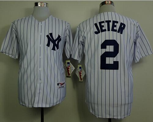 Yankees #2 Derek Jeter White Name On Back Stitched MLB Jersey Yankees #2 Derek Jeter White Name On Back Stitched MLB Jersey