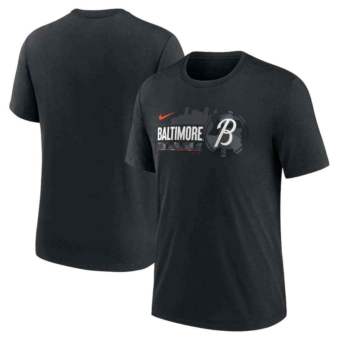 Men's Baltimore Orioles Black 2023 City Connect Tri-Blend T-Shirt Men's Baltimore Orioles Black 2023 City Connect Tri-Blend T-Shirt
