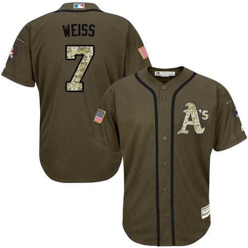 Athletics #7 Walt Weiss Green Salute to Service Stitched MLB Jersey Athletics #7 Walt Weiss Green Salute to Service Stitched MLB Jersey
