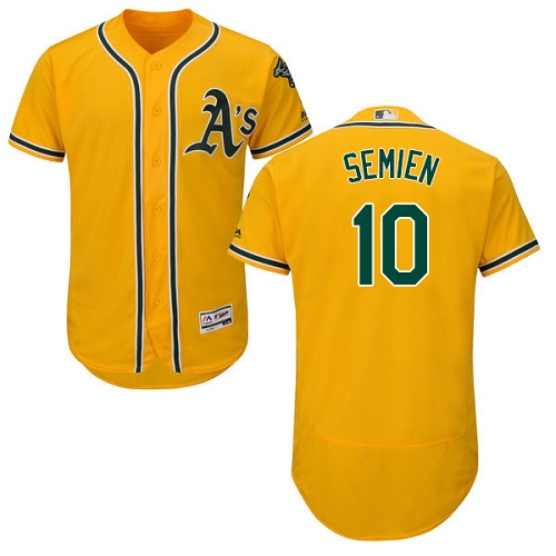 Athletics #10 Marcus Semien Gold Flexbase Authentic Collection Stitched MLB Jersey Athletics #10 Marcus Semien Gold Flexbase Authentic Collection Stitched MLB Jersey