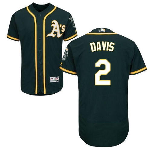 Athletics #2 Khris Davis Green Flexbase Authentic Collection Stitched MLB Jersey Athletics #2 Khris Davis Green Flexbase Authentic Collection Stitched MLB Jersey