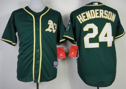 Athletics #24 Rickey Henderson Green Cool Base Stitched MLB Jersey Athletics #24 Rickey Henderson Green Cool Base Stitched MLB Jersey