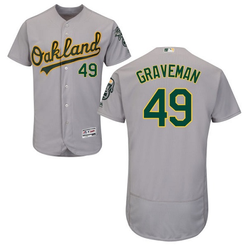 Athletics #49 Kendall Graveman Grey Flexbase Authentic Collection Stitched MLB Jersey Athletics #49 Kendall Graveman Grey Flexbase Authentic Collection Stitched MLB Jersey