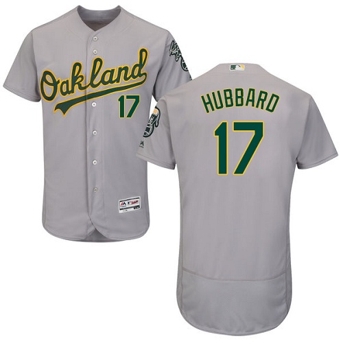 Athletics #17 Glenn Hubbard Grey Flexbase Authentic Collection Stitched MLB Jersey Athletics #17 Glenn Hubbard Grey Flexbase Authentic Collection Stitched MLB Jersey