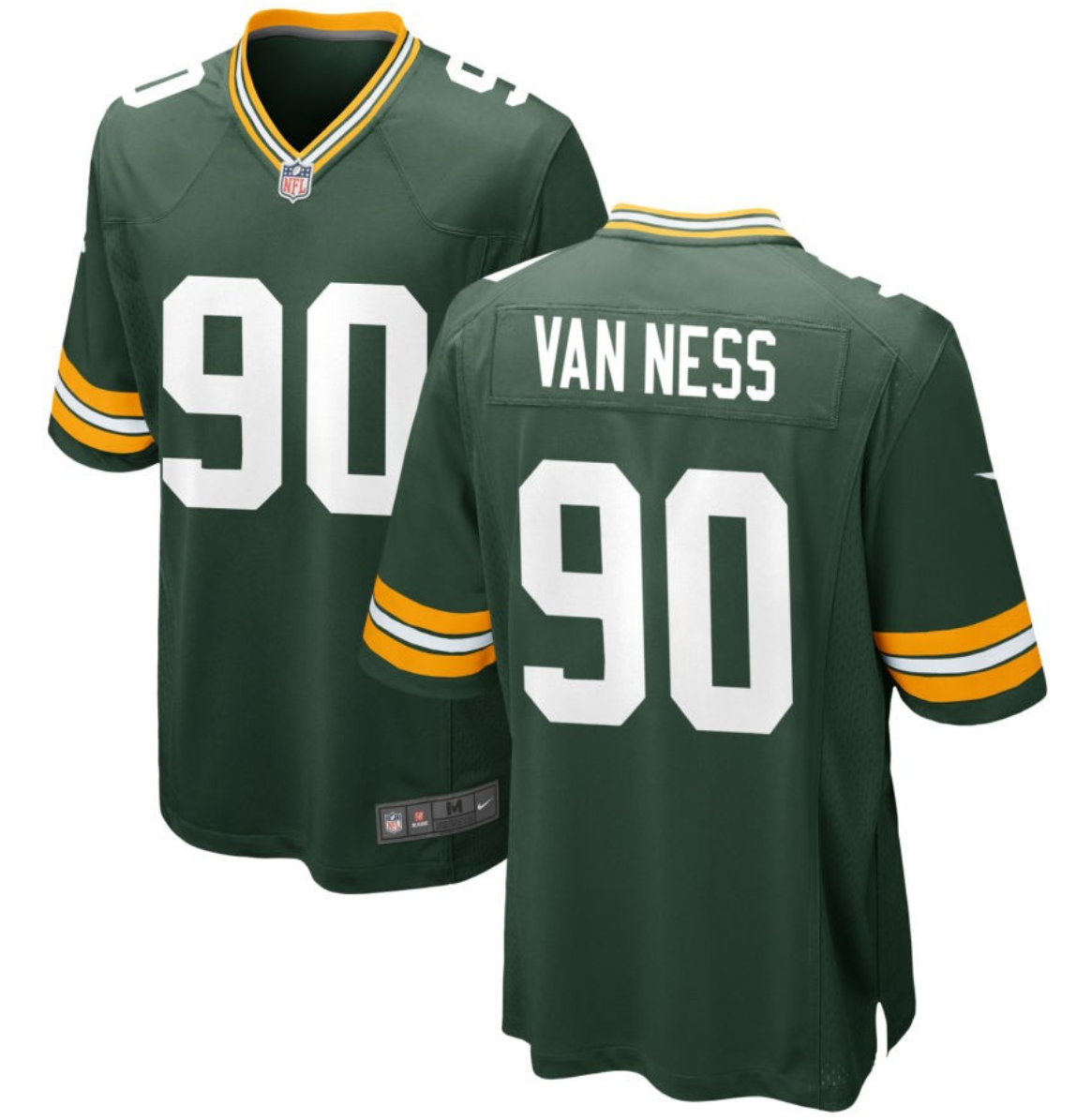 Men's Green Bay Packers #90 Lukas Van Ness Green Stitched Game Jersey