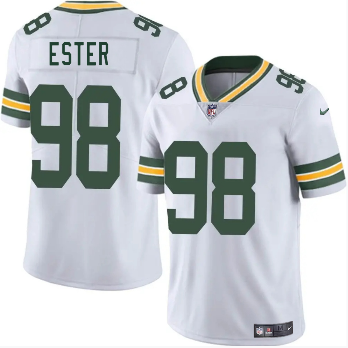 Men's Green Bay Packers #98 James Ester White 2025 Vapor Untouchable Limited Stitched Jersey Men's Green Bay Packers #98 James Ester White 2025 Vapor Untouchable Limited Stitched Jersey