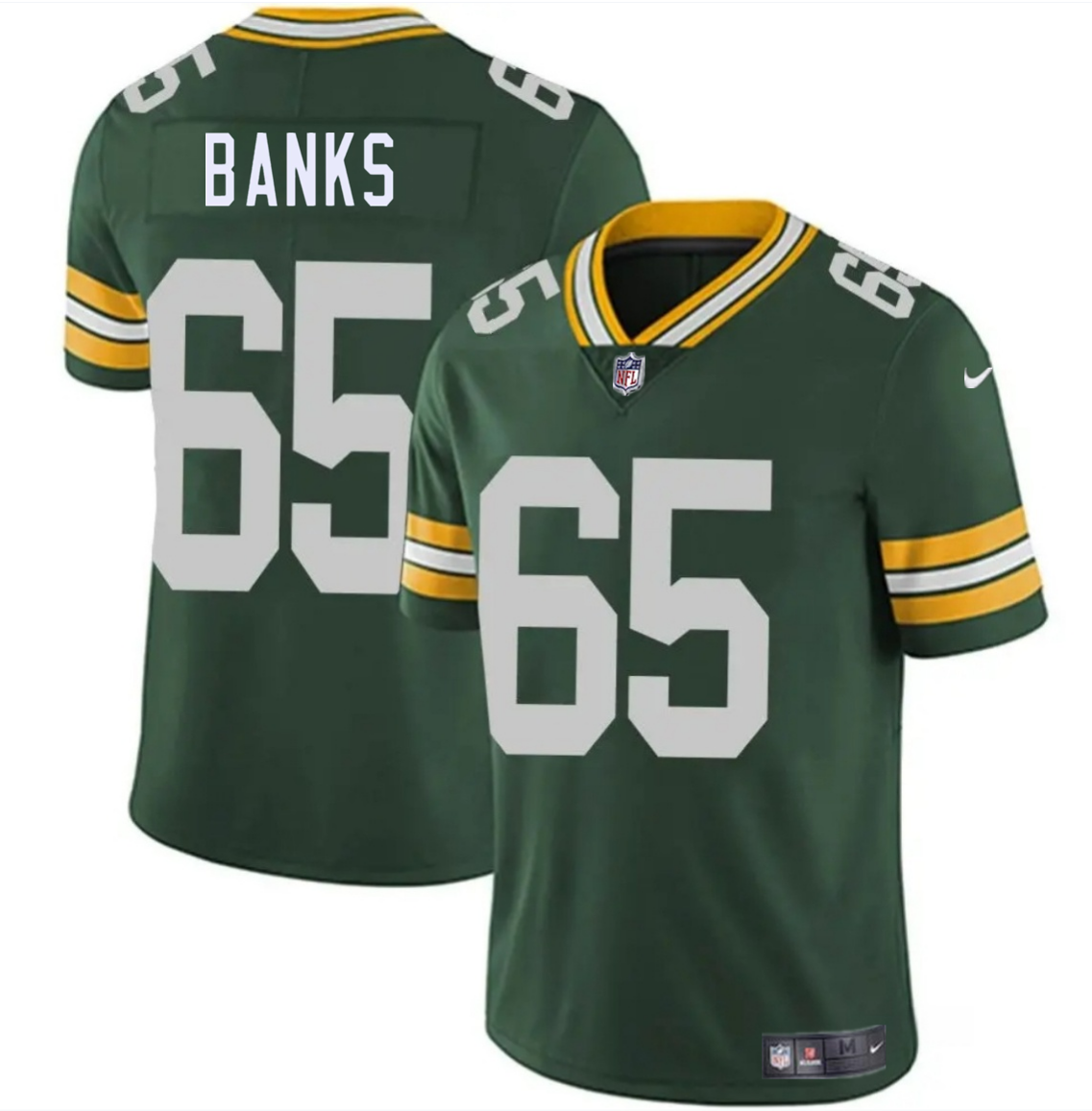 Men's Green Bay Packers #65 Aaron Banks Green 2025 Vapor Untouchable Limited Stitched Jersey Men's Green Bay Packers #65 Aaron Banks Green 2025 Vapor Untouchable Limited Stitched Jersey