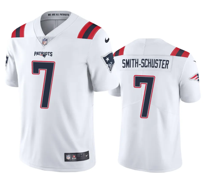 Men's New England Patriots #7 JuJu Smith-Schuster White Vapor Untouchable Stitched Football Jersey Men's New England Patriots #7 JuJu Smith-Schuster White Vapor Untouchable Stitched Football Jersey