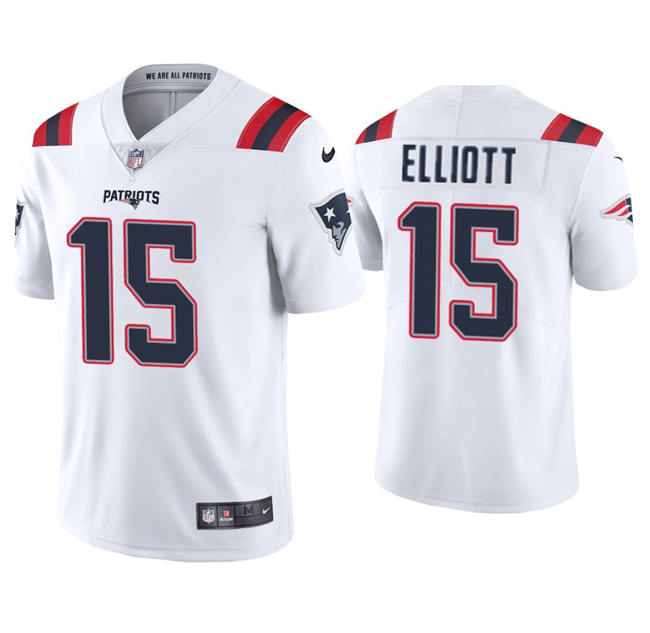 Men's New England Patriots #15 Ezekiel Elliott White Vapor Untouchable Stitched Football Jersey Men's New England Patriots #15 Ezekiel Elliott White Vapor Untouchable Stitched Football Jersey