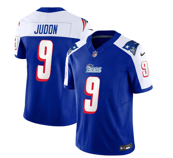 Men's New England Patriots #9 Matthew Judon Blue/White 2023 F.U.S.E. Vapor Limited Stitched Football Jersey Men's New England Patriots #9 Matthew Judon Blue/White 2023 F.U.S.E. Vapor Limited Stitched Football Jersey