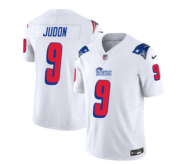 Men's New England Patriots #9 Matthew Judon White 2023 F.U.S.E. Throwback Limited Stitched Football Jersey Men's New England Patriots #9 Matthew Judon White 2023 F.U.S.E. Throwback Limited Stitched Football Jersey