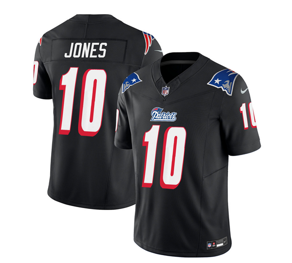 Men's New England Patriots #10 Mac Jones Black 2023 F.U.S.E. Throwback Limited Stitched Football Jersey Men's New England Patriots #10 Mac Jones Black 2023 F.U.S.E. Throwback Limited Stitched Football Jersey