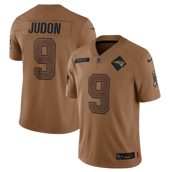 Men's New England Patriots #9 Matthew Judon 2023 Brown Salute To Service Limited Football Jersey Men's New England Patriots #9 Matthew Judon 2023 Brown Salute To Service Limited Football Jersey