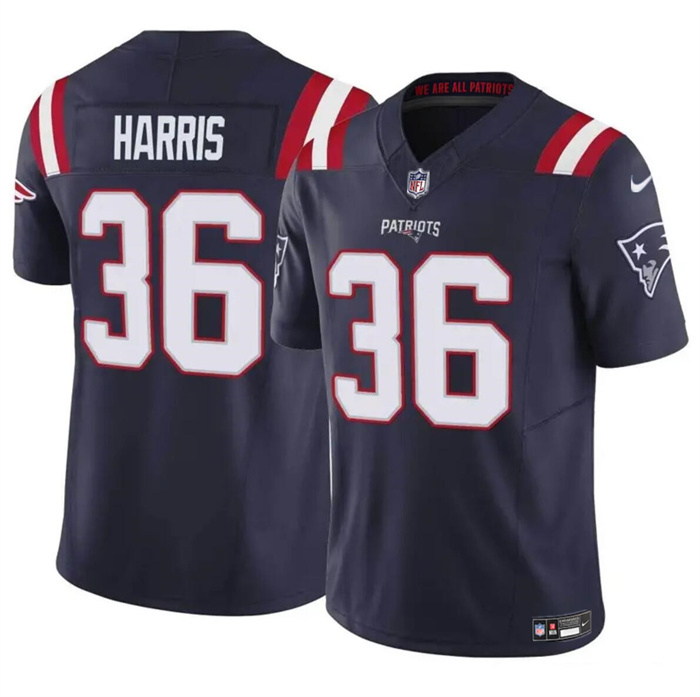 Men's New England Patriots #36 Kevin Harris Navy 2023 F.U.S.E. Vapor Limited Stitched Football Jersey Men's New England Patriots #36 Kevin Harris Navy 2023 F.U.S.E. Vapor Limited Stitched Football Jersey
