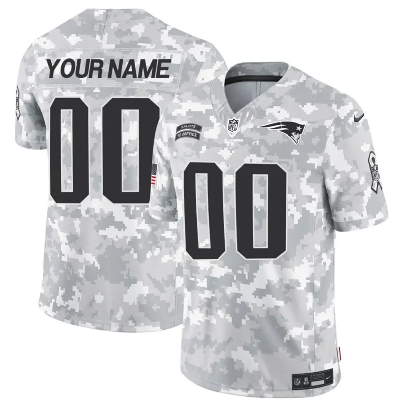 Men's New England Patriots Active Player Custom 2024 F.U.S.E Arctic Camo Salute to Service Limited Stitched Football Jersey Men's New England Patriots Active Player Custom 2024 F.U.S.E Arctic Camo Salute to Service Limited Stitched Football Jersey