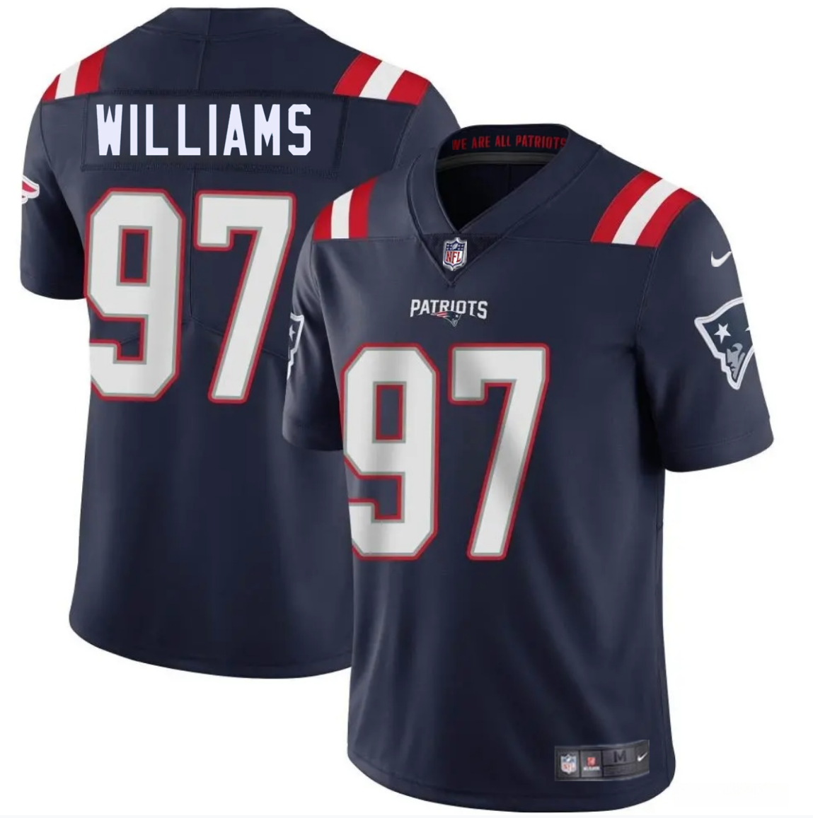 Men's New England Patriots #97 Milton Williams Navy 2025 Vapor Limited Stitched Football Jersey Men's New England Patriots #97 Milton Williams Navy 2025 Vapor Limited Stitched Football Jersey