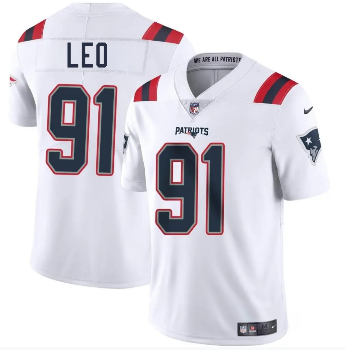 Men's New England Patriots #91 Titus Leo White 2025 Vapor Limited Stitched Football Jersey Men's New England Patriots #91 Titus Leo White 2025 Vapor Limited Stitched Football Jersey