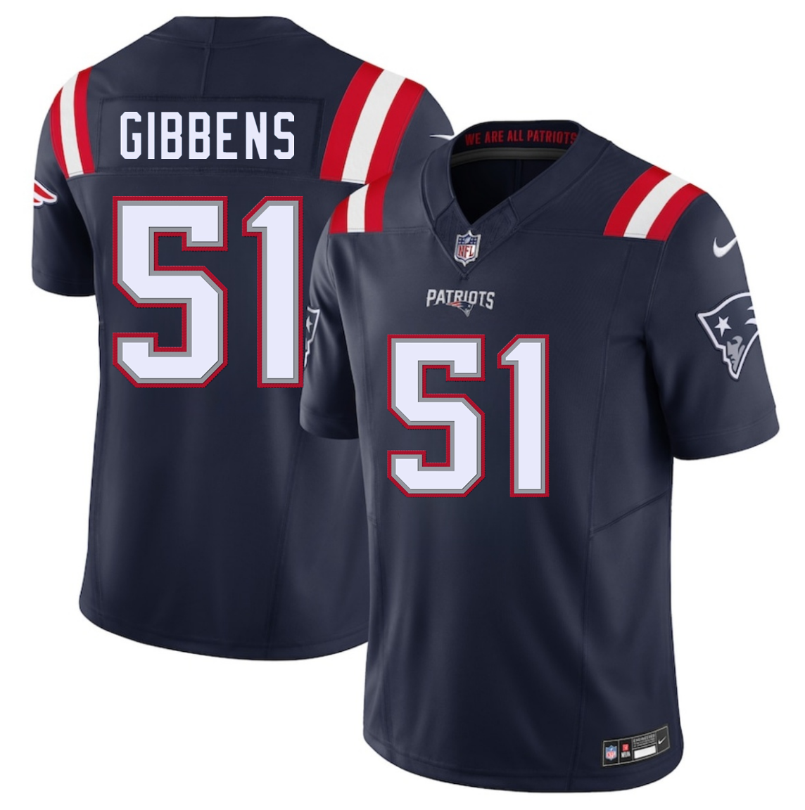 Men's New England Patriots #51 Jack Gibbens Navy 2025 F.U.S.E. Vapor Limited Stitched Football Jersey Men's New England Patriots #51 Jack Gibbens Navy 2025 F.U.S.E. Vapor Limited Stitched Football Jersey