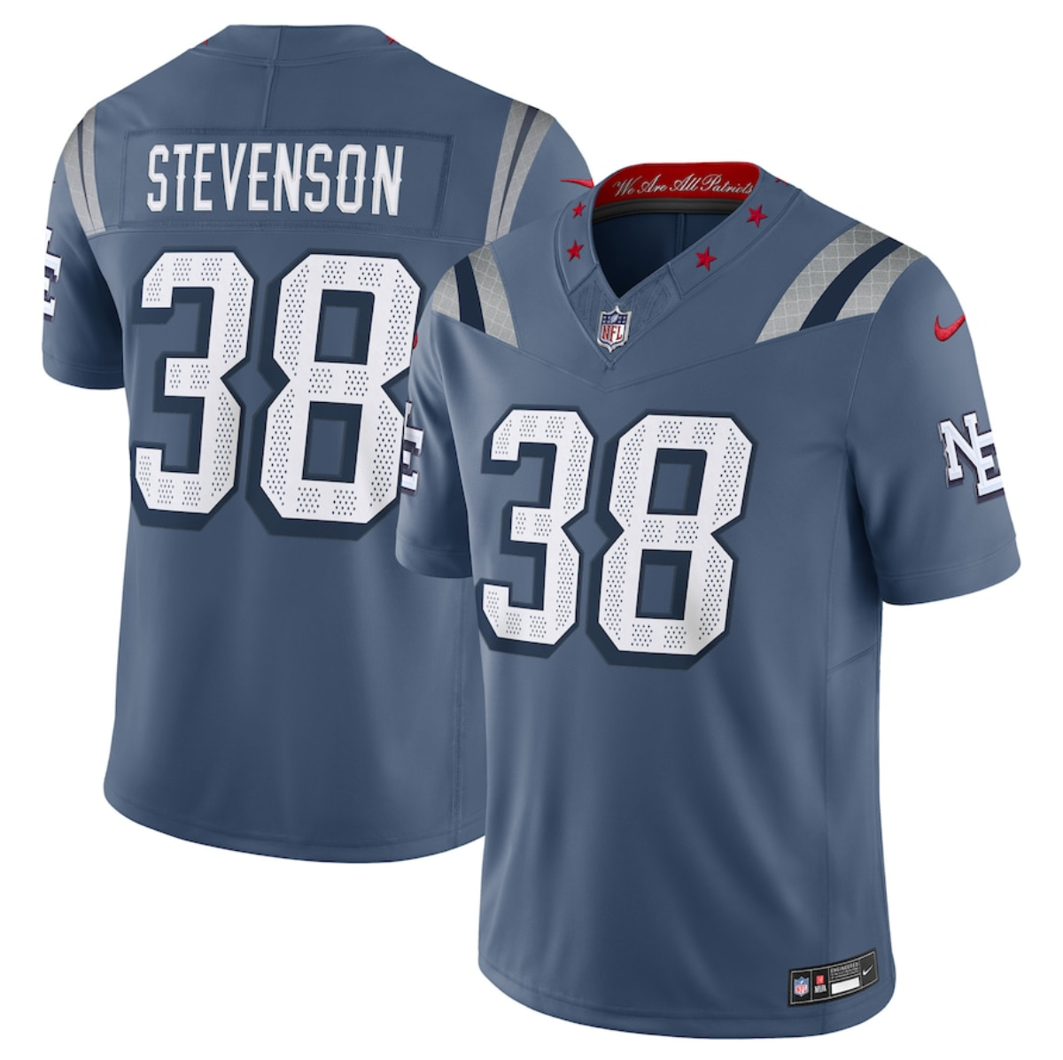 Men's New England Patriots #38 Rhamondre Stevenson 2025 F.U.S.E. “Rivalries” Vapor Limited Stitched Football Jersey Men's New England Patriots #38 Rhamondre Stevenson 2025 F.U.S.E. “Rivalries” Vapor Limited Stitched Football Jersey