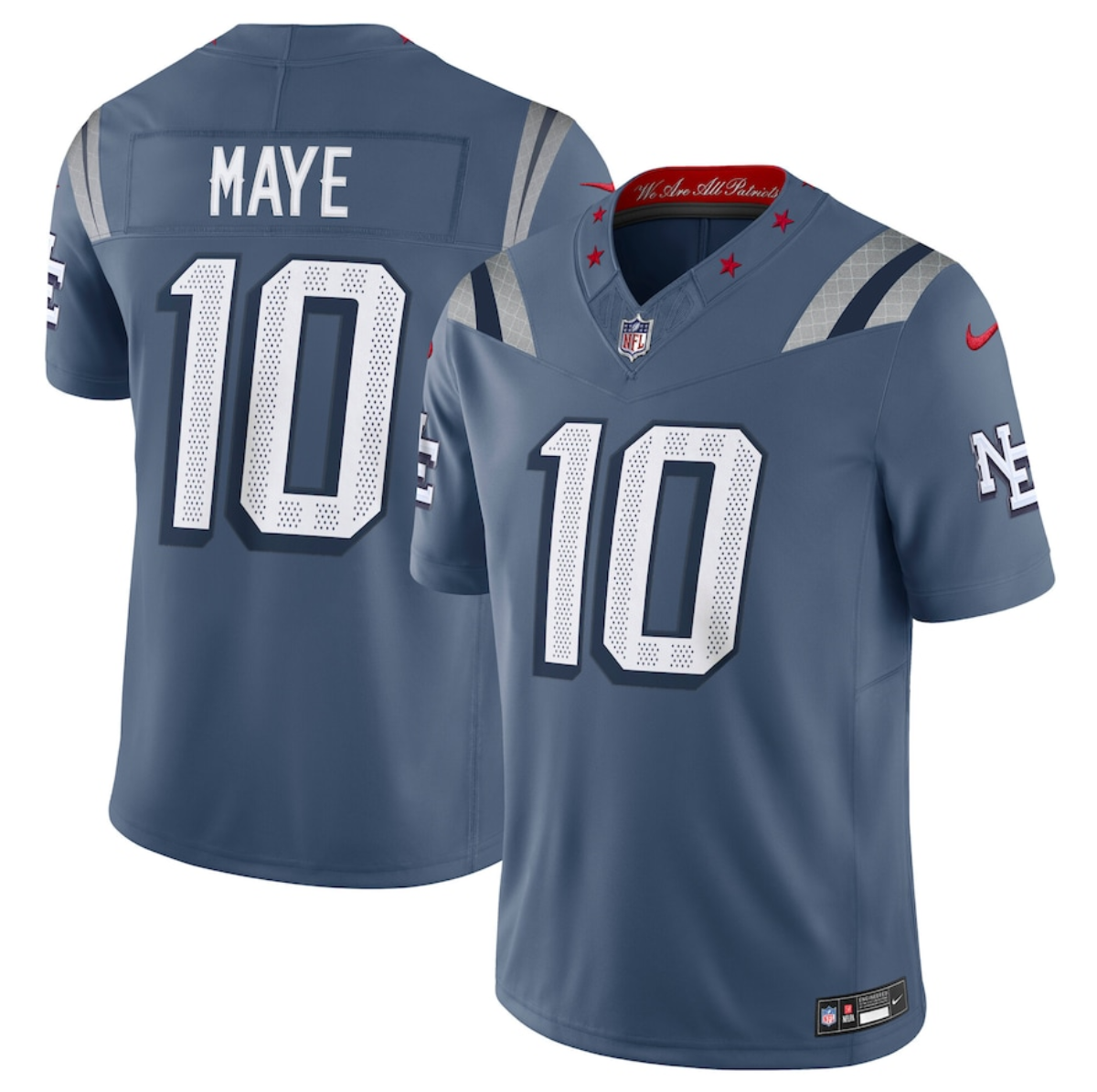 Men's New England Patriots #10 Drake Maye 2025 F.U.S.E. “Rivalries” Vapor Limited Stitched Football Jersey Men's New England Patriots #10 Drake Maye 2025 F.U.S.E. “Rivalries” Vapor Limited Stitched Football Jersey