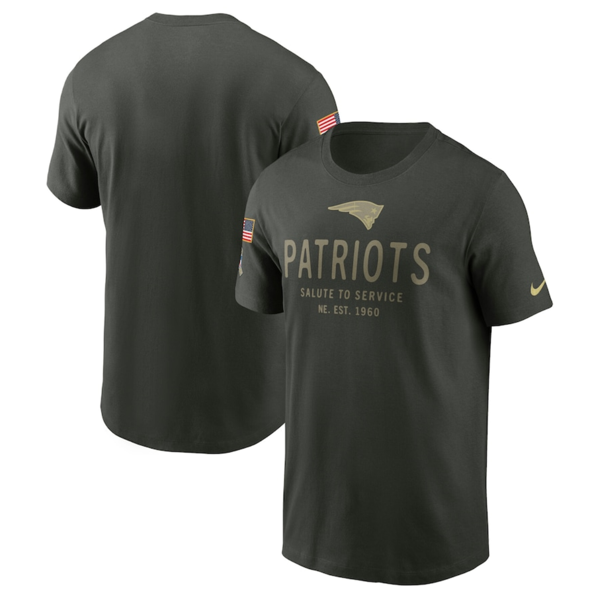 Men's New England Patriots Forest Green 2025 Salute to Service Sideline Primary Edge Dri-FIT T-Shirt