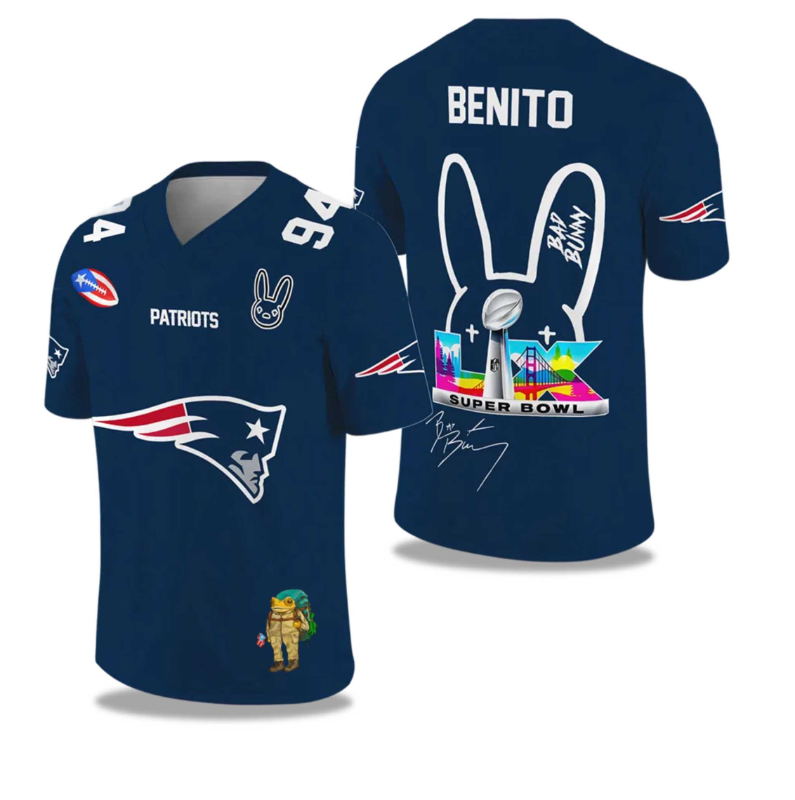Men's New England Patriots Navy 2025/2026 Bowl LX Print Jersey Men's New England Patriots Navy 2025/2026 Bowl LX Print Jersey