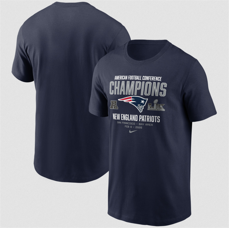 Men's New England Patriots New England Patriots Navy 2025 AFC Champions Team Nation T-Shirt Men's New England Patriots New England Patriots Navy 2025 AFC Champions Team Nation T-Shirt