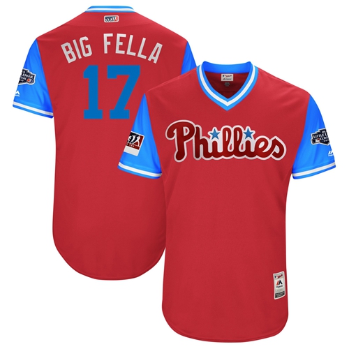 Phillies #17 Rhys Hoskins Red 