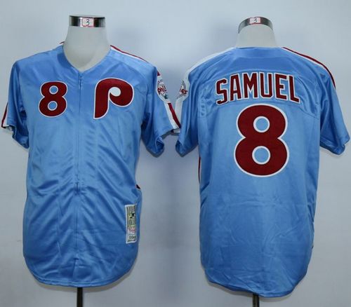 Mitchell And Ness 1984 Phillies #8 Juan Samuel Blue Throwback Stitched MLB Jersey Mitchell And Ness 1984 Phillies #8 Juan Samuel Blue Throwback Stitched MLB Jersey