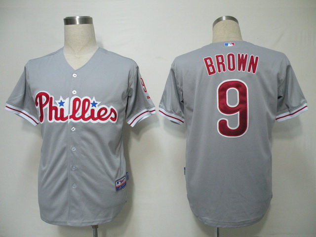 Phillies #9 Domonic Brown Grey Cool Base Stitched MLB Jersey Phillies #9 Domonic Brown Grey Cool Base Stitched MLB Jersey