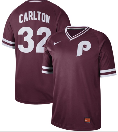 Nike Phillies #32 Steve Carlton Maroon Authentic Cooperstown Collection Stitched MLB Jersey Nike Phillies #32 Steve Carlton Maroon Authentic Cooperstown Collection Stitched MLB Jersey