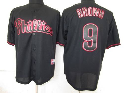 Phillies #9 Domonic Brown Black Fashion Stitched MLB Jersey Phillies #9 Domonic Brown Black Fashion Stitched MLB Jersey