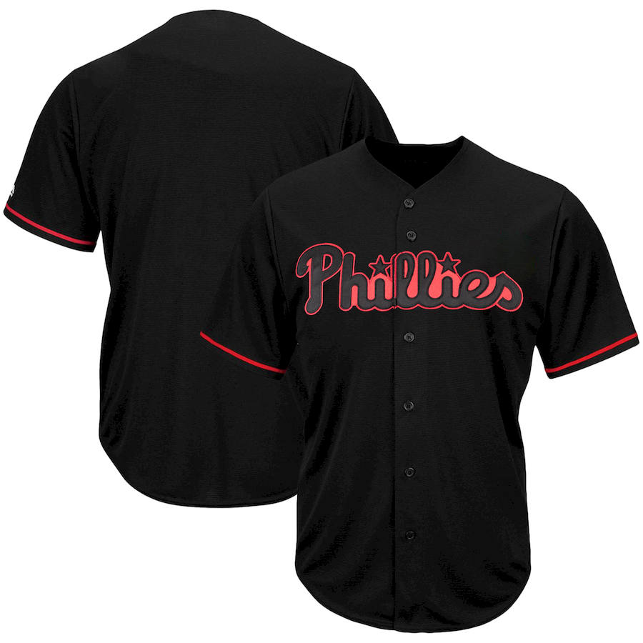 Philadelphia Phillies Majestic Big & Tall Pop Fashion Jersey Black Philadelphia Phillies Majestic Big & Tall Pop Fashion Jersey Black