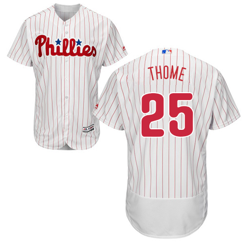 Phillies #25 Jim Thome White(Red Strip) Flexbase Authentic Collection Stitched MLB Jersey Phillies #25 Jim Thome White(Red Strip) Flexbase Authentic Collection Stitched MLB Jersey