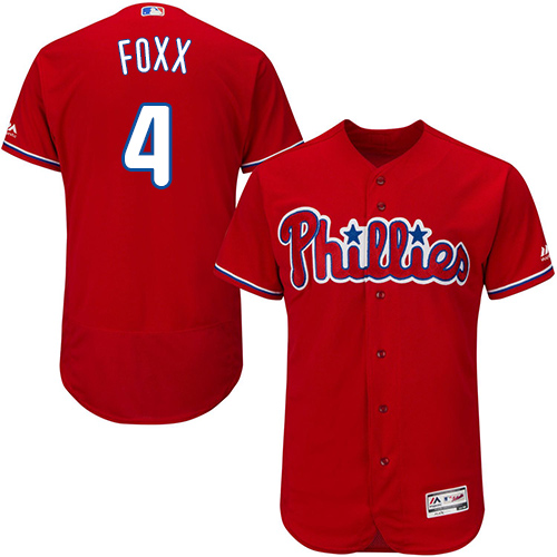 Phillies #4 Jimmie Foxx Red Flexbase Authentic Collection Stitched MLB Jersey Phillies #4 Jimmie Foxx Red Flexbase Authentic Collection Stitched MLB Jersey