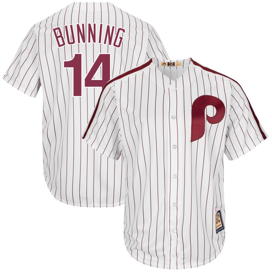 Philadelphia Phillies #14 Jim Bunning Majestic Cooperstown Collection Cool Base Player Jersey White Philadelphia Phillies #14 Jim Bunning Majestic Cooperstown Collection Cool Base Player Jersey White