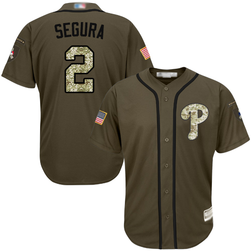 Phillies #2 Jean Segura Green Salute to Service Stitched MLB Jersey Phillies #2 Jean Segura Green Salute to Service Stitched MLB Jersey