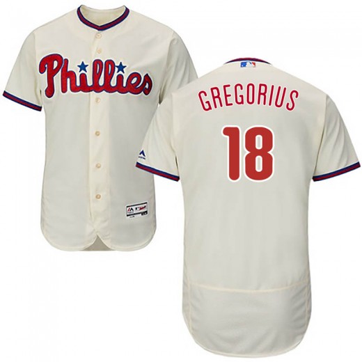 Phillies #18 Didi Gregorius Cream Flexbase Authentic Collection Stitched MLB Jersey Phillies #18 Didi Gregorius Cream Flexbase Authentic Collection Stitched MLB Jersey