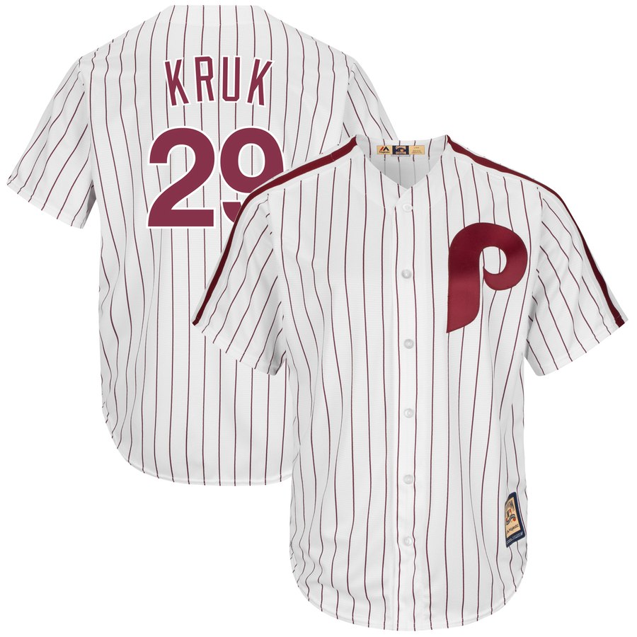 Philadelphia Phillies #29 John Kruk Majestic Cooperstown Collection Cool Base Player Jersey White Philadelphia Phillies #29 John Kruk Majestic Cooperstown Collection Cool Base Player Jersey White