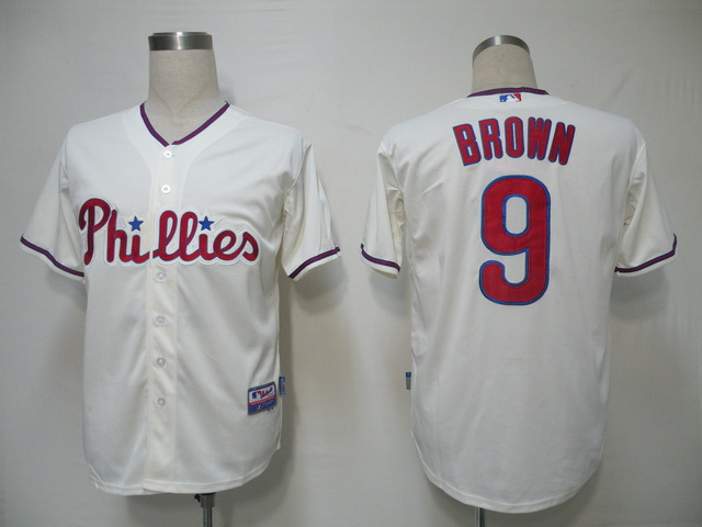 Phillies #9 Domonic Brown Cream Cool Base Stitched MLB Jersey Phillies #9 Domonic Brown Cream Cool Base Stitched MLB Jersey