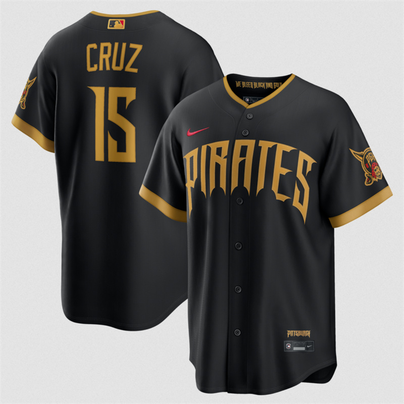 Men's Pittsburgh Pirates #15 Oswin Appollis Black 2026 City Connect Stadium Stitched Baseball Jersey