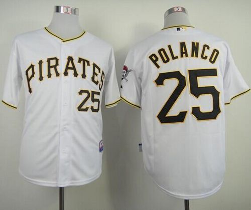 Pirates #25 Gregory Polanco White Cool Base Stitched MLB Jersey Pirates #25 Gregory Polanco White Cool Base Stitched MLB Jersey