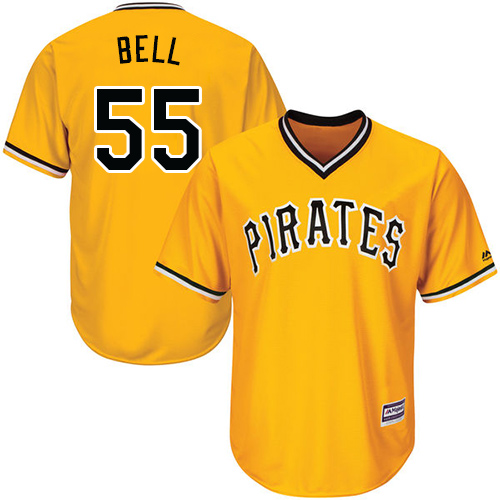 Pirates #55 Josh Bell Gold New Cool Base Stitched MLB Jersey Pirates #55 Josh Bell Gold New Cool Base Stitched MLB Jersey