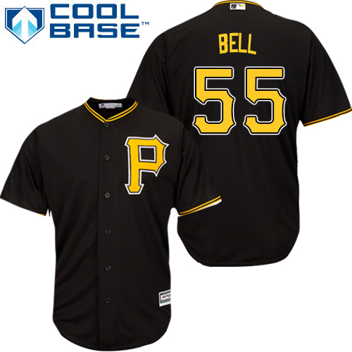 Pirates #55 Josh Bell Black New Cool Base Stitched MLB Jersey Pirates #55 Josh Bell Black New Cool Base Stitched MLB Jersey