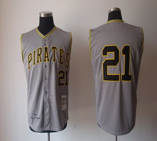 Mitchell And Ness 1962 Pirates #21 Roberto Clemente Grey Stitched MLB Jersey Mitchell And Ness 1962 Pirates #21 Roberto Clemente Grey Stitched MLB Jersey