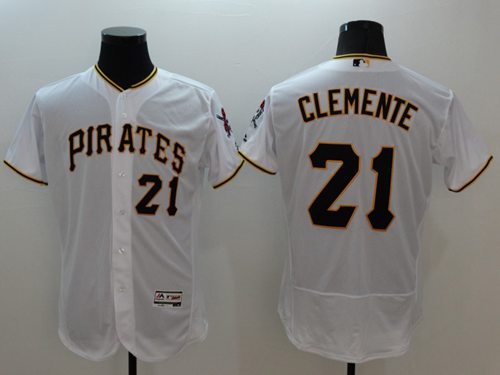 Pirates #21 Roberto Clemente White Flexbase Authentic Collection Stitched MLB Jersey Pirates #21 Roberto Clemente White Flexbase Authentic Collection Stitched MLB Jersey