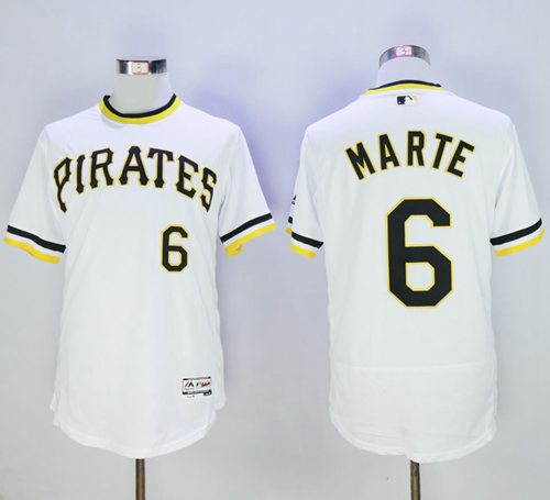 Pirates #6 Starling Marte White Flexbase Authentic Collection Cooperstown Stitched MLB Jersey Pirates #6 Starling Marte White Flexbase Authentic Collection Cooperstown Stitched MLB Jersey