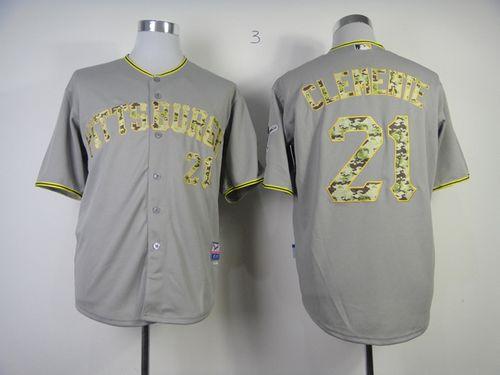 Pirates #21 Roberto Clemente Grey USMC Cool Base Stitched MLB Jersey Pirates #21 Roberto Clemente Grey USMC Cool Base Stitched MLB Jersey